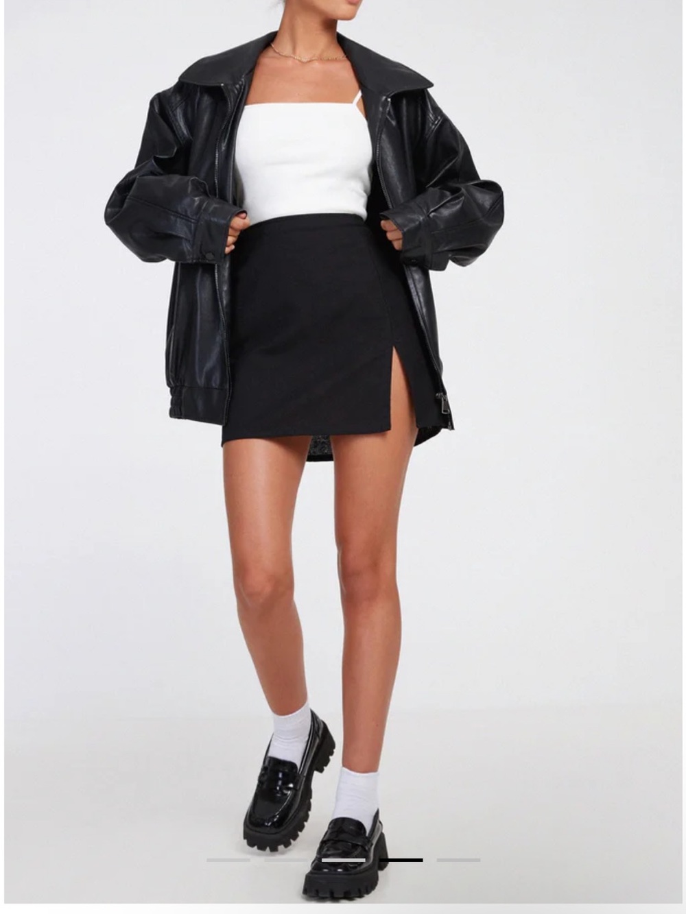 Motel black Sheny mini skirt, size small